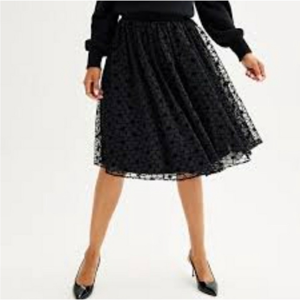 Floral burnout midi skirt